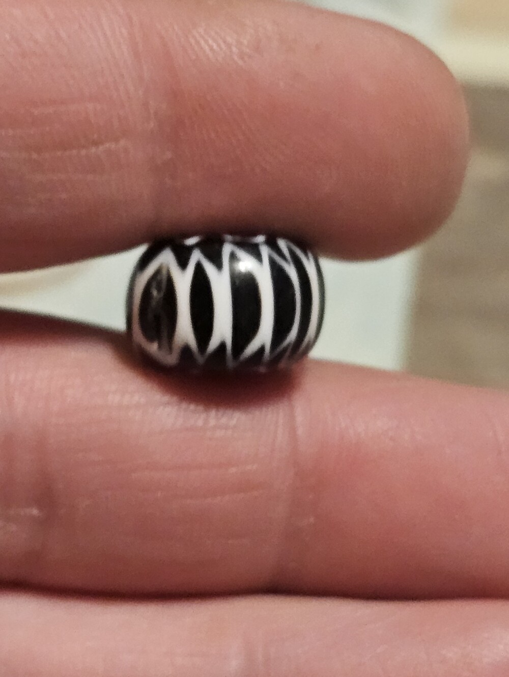 Black & White Bead Charm Pendant